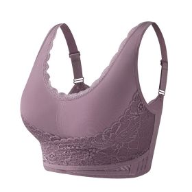 Lace Sports Underwear Upgraded Bra (Option: Bean Paste Purple-S)