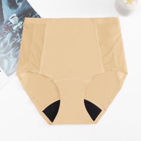 Four-layer Leak-proof Absorbent High Waist Mesh Physiological Underwear (Option: Skin Color-M)