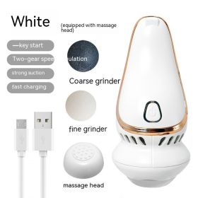 Electric Foot Grinder Multi-function Charging Dust (Option: White Plus Head Massage-USB)