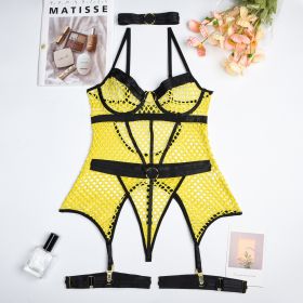 Women's Hot One-piece Sexy Lingerie (Option: Yellow-S)