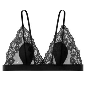 French Crystal Glasses Sexy Lace Lingerie Women (Option: Black-L)