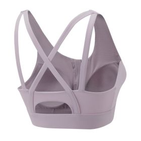 High Strength Shockproof Push-up Breathable Underwear Women (Option: Greyish Purple-L)