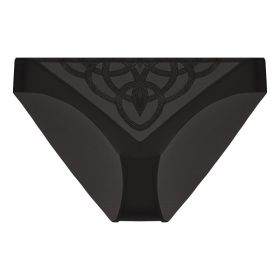Women's Underwear Big Chest Small Push-up Thin (Option: Black 077P-L)