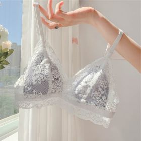 Summer Ultra-thin Breast Contracting Bra Underwear For Women (Option: Blue Single Piece-36ABC)