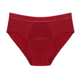 Multi-Color Bamboo Fiber Four-layer Physiological Underwear (Option: Red-4XL)
