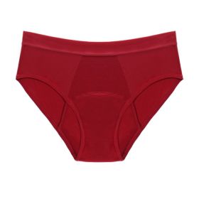 Multi-Color Bamboo Fiber Four-layer Physiological Underwear (Option: Red-4XL)