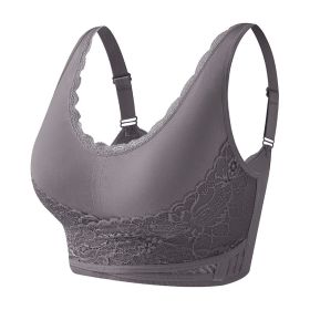 Lace Sports Underwear Upgraded Bra (Option: Gray-XXXL)