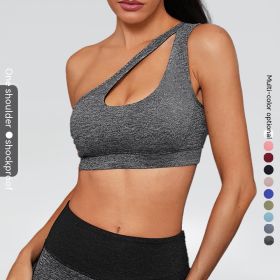 Sports Underwear Fitness Yoga Quick-drying Shockproof Vest Running Sports Bra (Option: Heather Gray-L)
