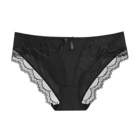 Lace Women's Panties Purified Cotton Crotch (Option: Black-L)