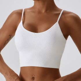 Women's Seamless Beauty Back Yoga Bra (Option: White-L)