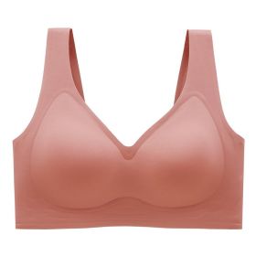 Plus Size Plus-sized Seamless Underwear Push Up Adjustable One-piece Bra (Option: Pink-3XL)