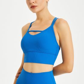 Nude Feel Beauty Back Yoga Vest Women's Outer Wear (Option: Dream Blue-XL)