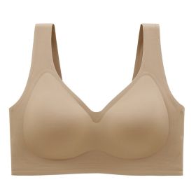 Plus Size Plus-sized Seamless Underwear Push Up Adjustable One-piece Bra (Option: Skin Color-XL)